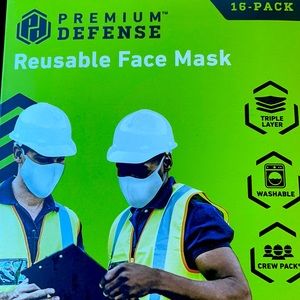Premium Defense 16 Pack Reusable Mask | Color: White | Size: Os |